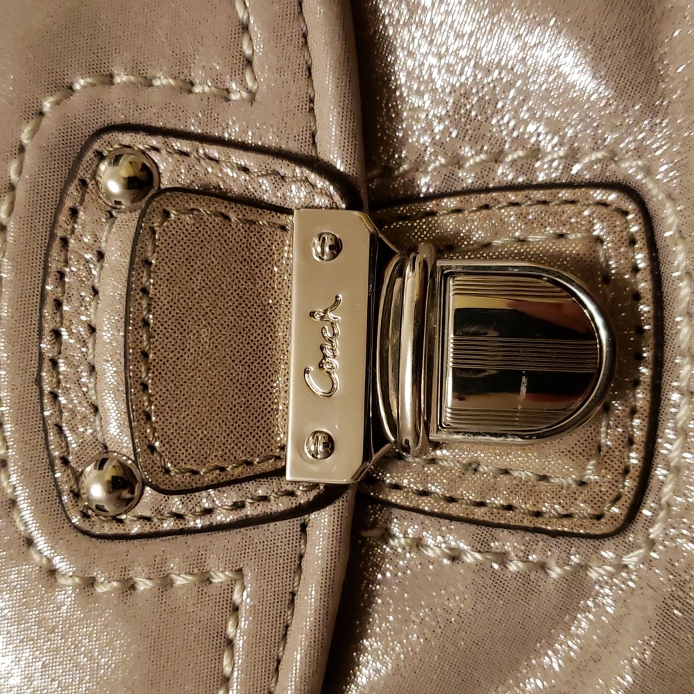 Large Coach Metallic suade Hobo Bag - Picture 8 of 8